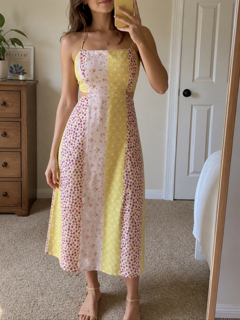 Urban Outfitters Floral Patchwork Cottage Style Dress Size Medium
